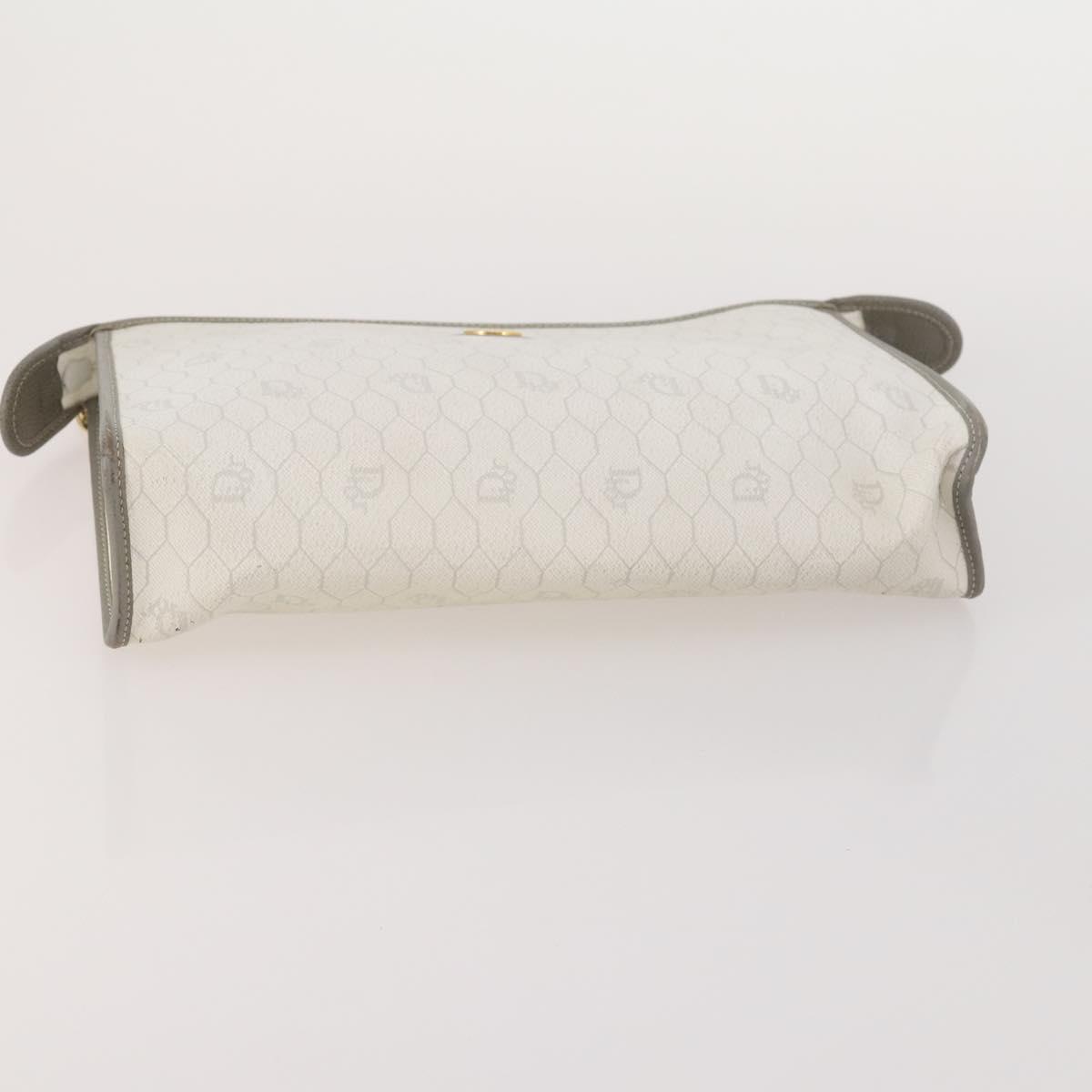 Christian Dior Honeycomb Canvas Clutch Bag PVC 3 Set White Black Auth fm5350