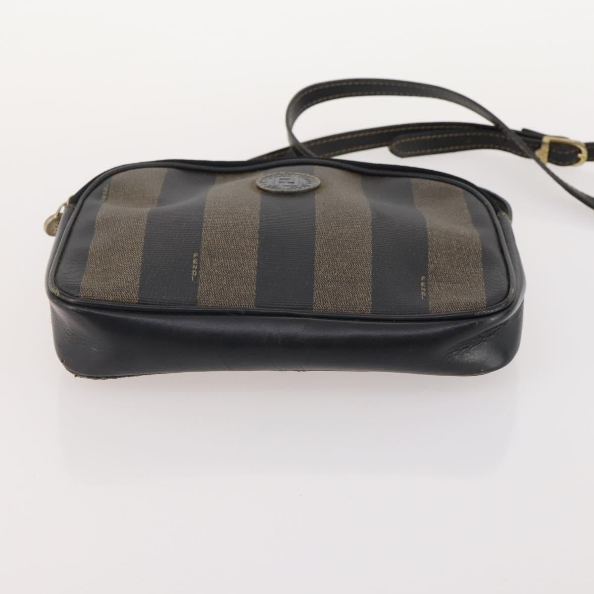 FENDI Zucca Canvas Shoulder Bag Suede PVC 4 Set Black Brown pink Auth fm5351
