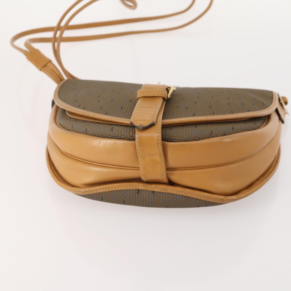 SAINT LAURENT Shoulder Bag PVC 2 Set Brown White Auth fm5353