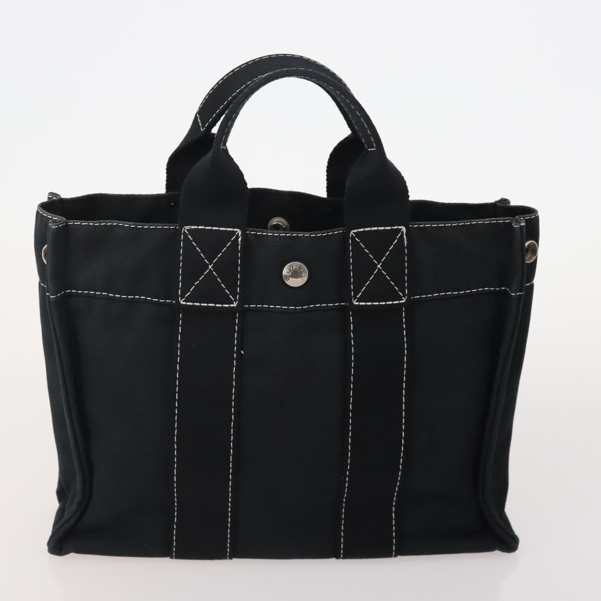 HERMES Fourre Tout Tote Bag Canvas 5 Set Navy Black Khaki Auth fm5354