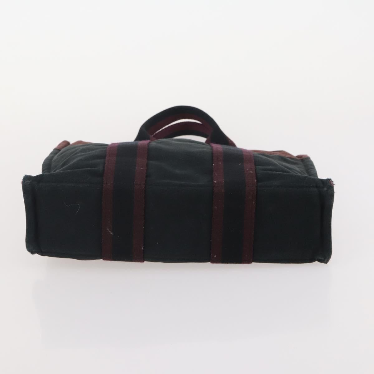 HERMES Fourre Tout Tote Bag Canvas 5 Set Navy Black Khaki Auth fm5354