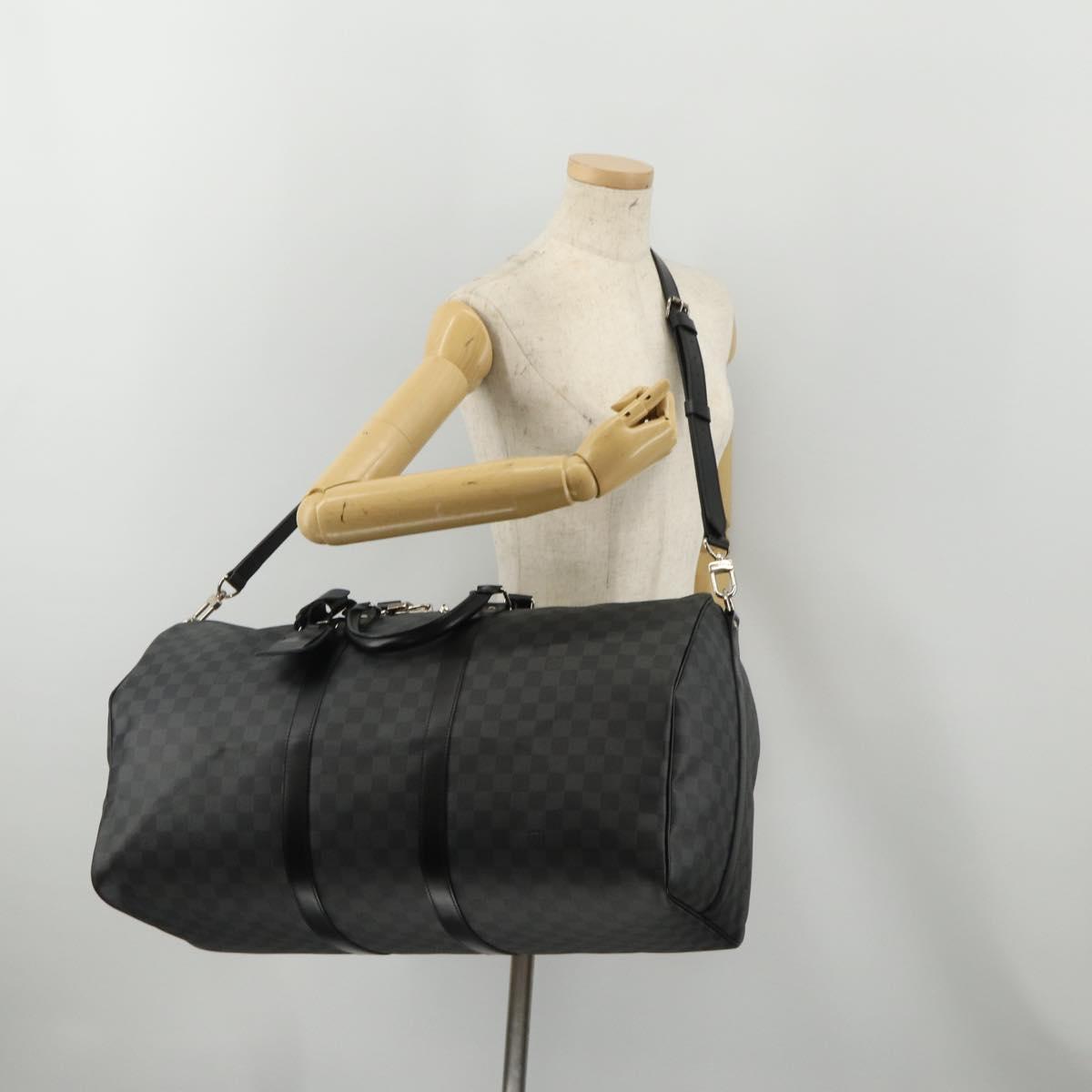 LOUIS VUITTON Damier Graphite Keepall Bandouliere 55 Bag N41413 Auth fm5355SAV