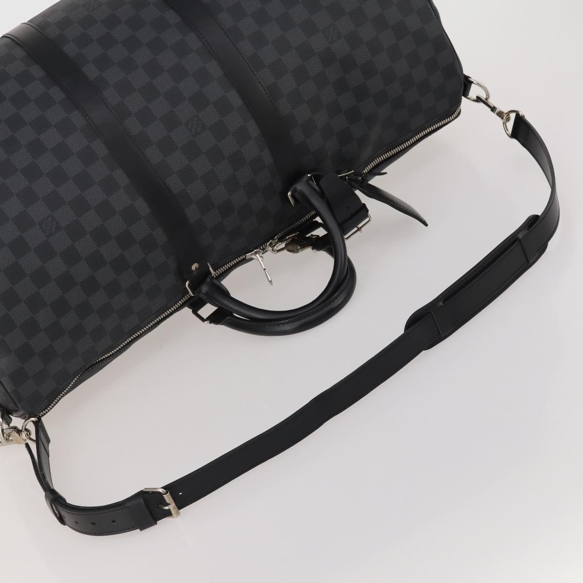 LOUIS VUITTON Damier Graphite Keepall Bandouliere 55 Bag N41413 Auth fm5355SAV