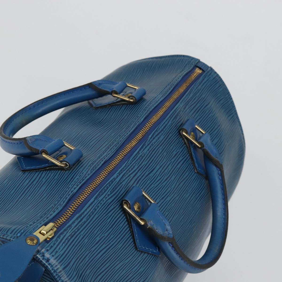 LOUIS VUITTON Epi Speedy 30 Hand Bag Toledo Blue M43005 LV Auth fm5357
