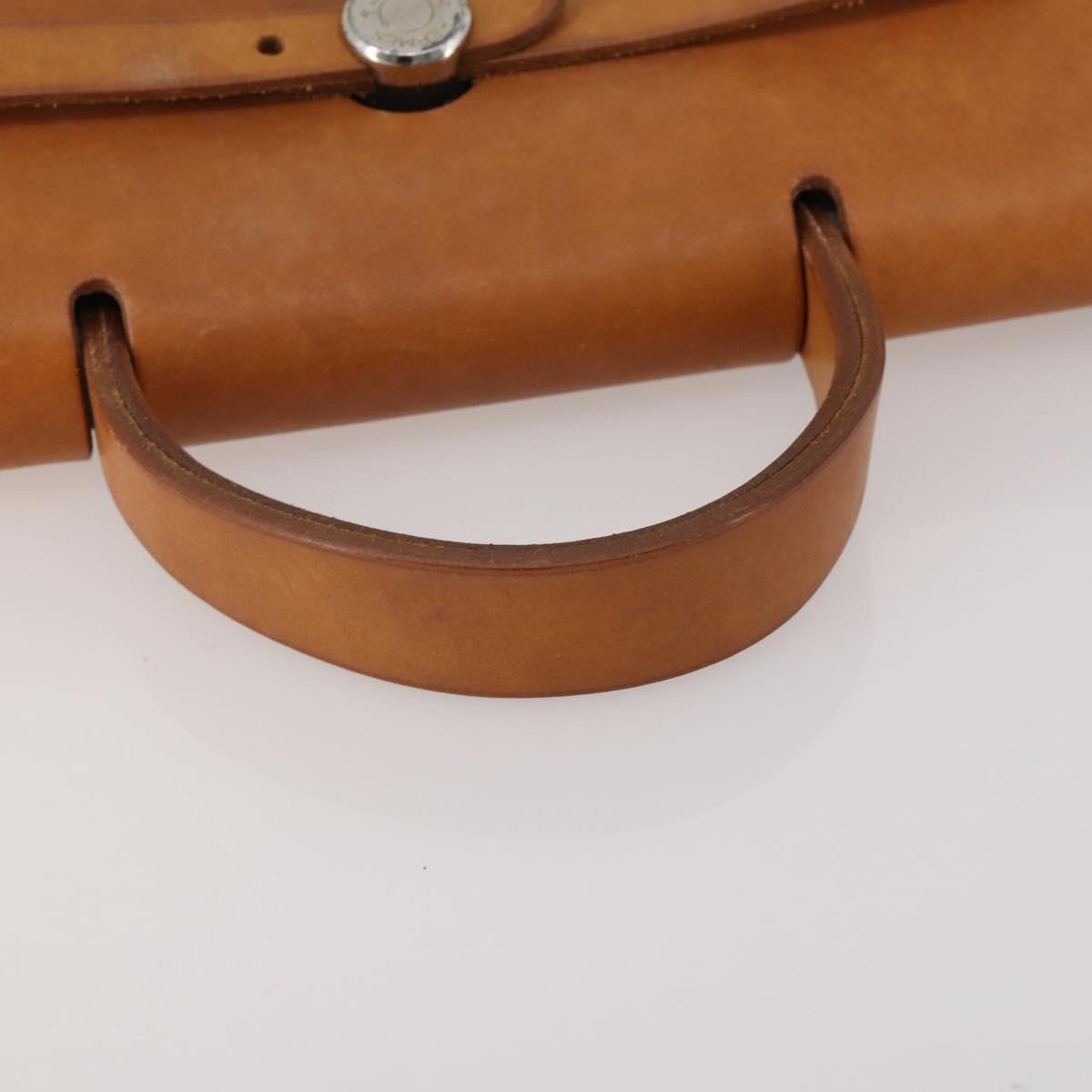 HERMES Herbag A Dos Hand Bag Canvas 2way White Silver Auth fm5359