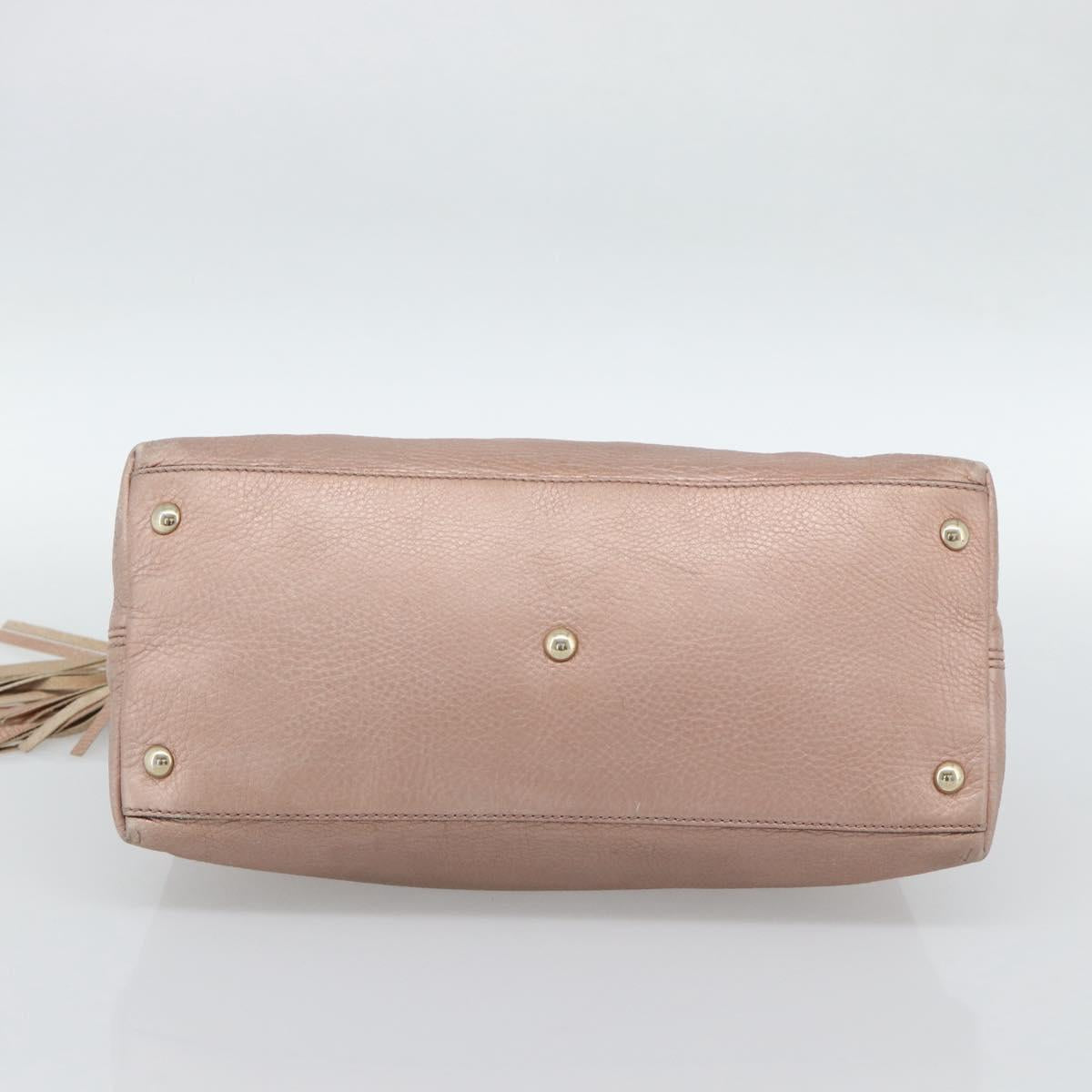 GUCCI Soho Hand Bag Leather 2way Pink Gold 308362 Auth fm5364