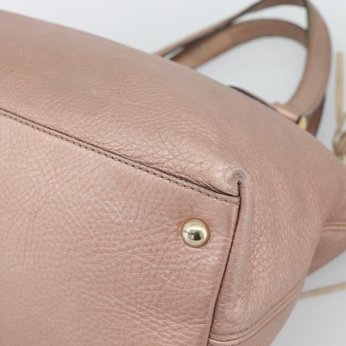 GUCCI Soho Hand Bag Leather 2way Pink Gold 308362 Auth fm5364