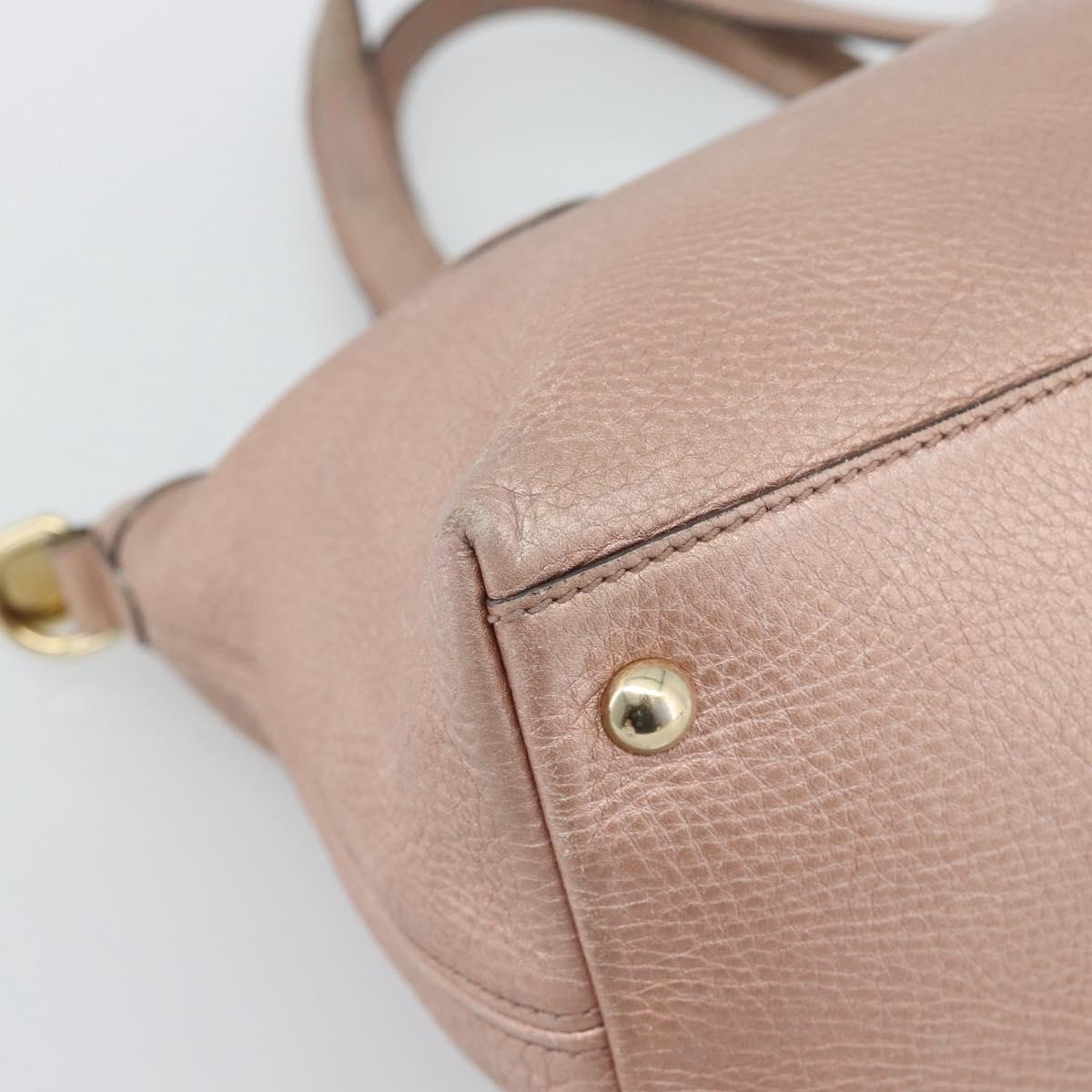 GUCCI Soho Hand Bag Leather 2way Pink Gold 308362 Auth fm5364