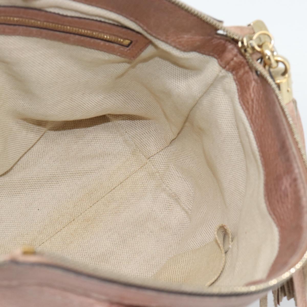 GUCCI Soho Hand Bag Leather 2way Pink Gold 308362 Auth fm5364
