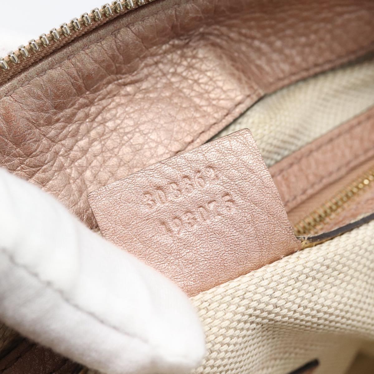 GUCCI Soho Hand Bag Leather 2way Pink Gold 308362 Auth fm5364