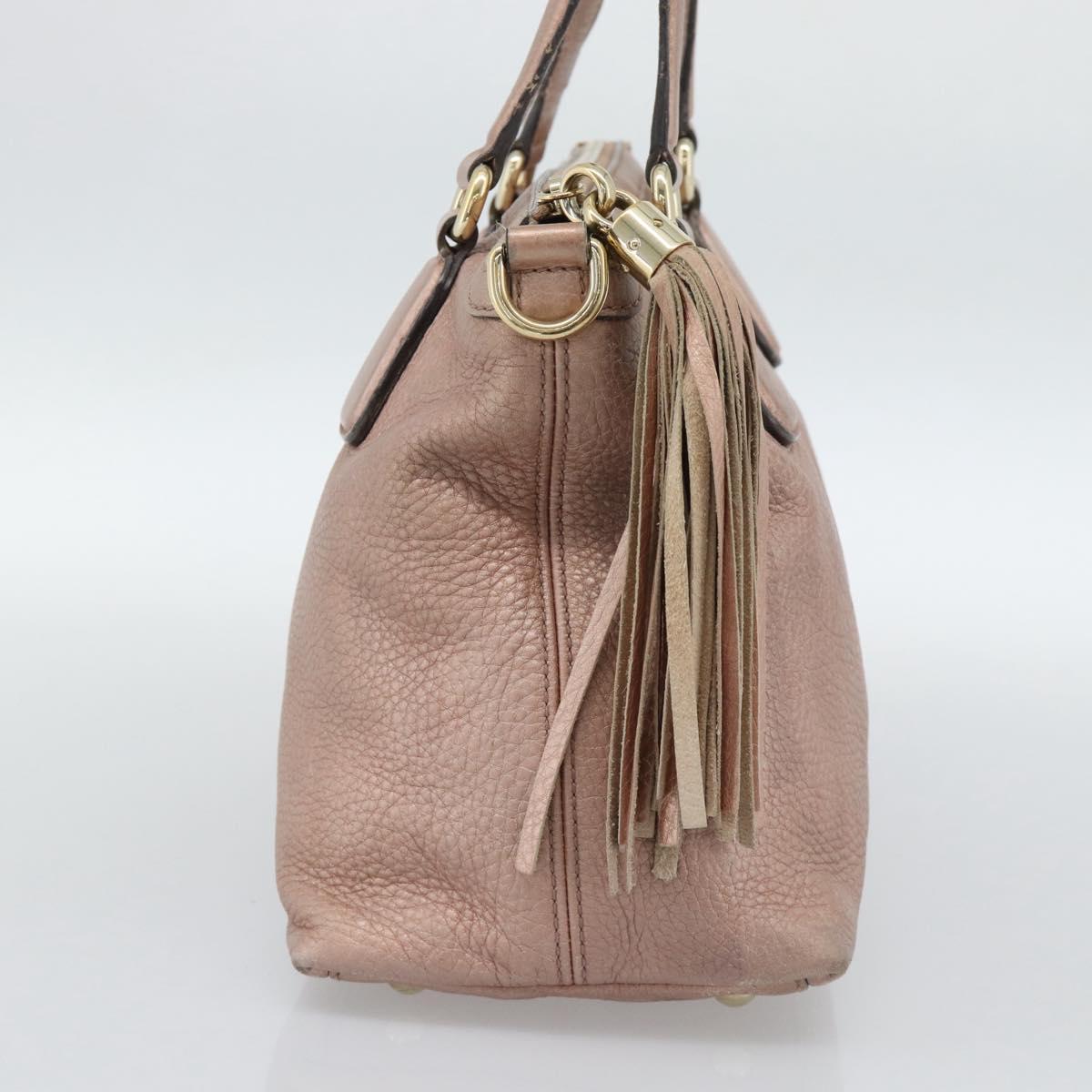 GUCCI Soho Hand Bag Leather 2way Pink Gold 308362 Auth fm5364