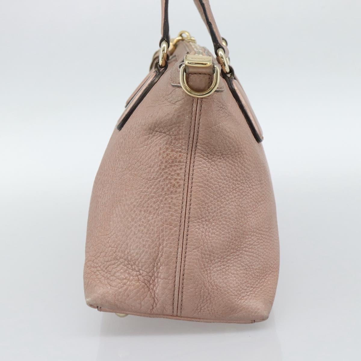 GUCCI Soho Hand Bag Leather 2way Pink Gold 308362 Auth fm5364