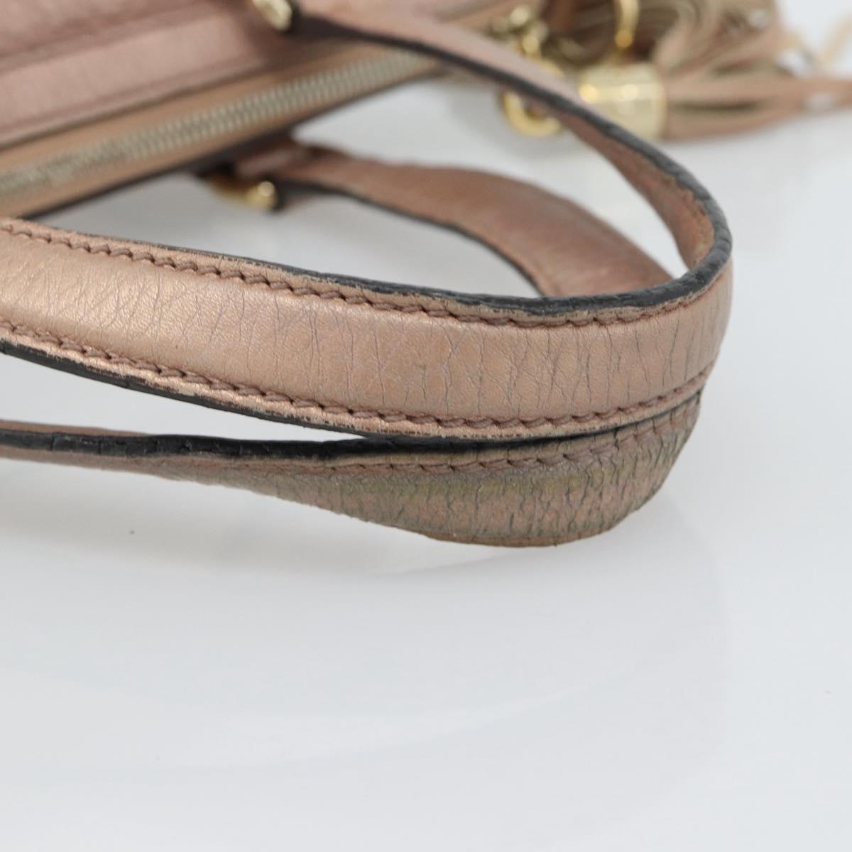 GUCCI Soho Hand Bag Leather 2way Pink Gold 308362 Auth fm5364