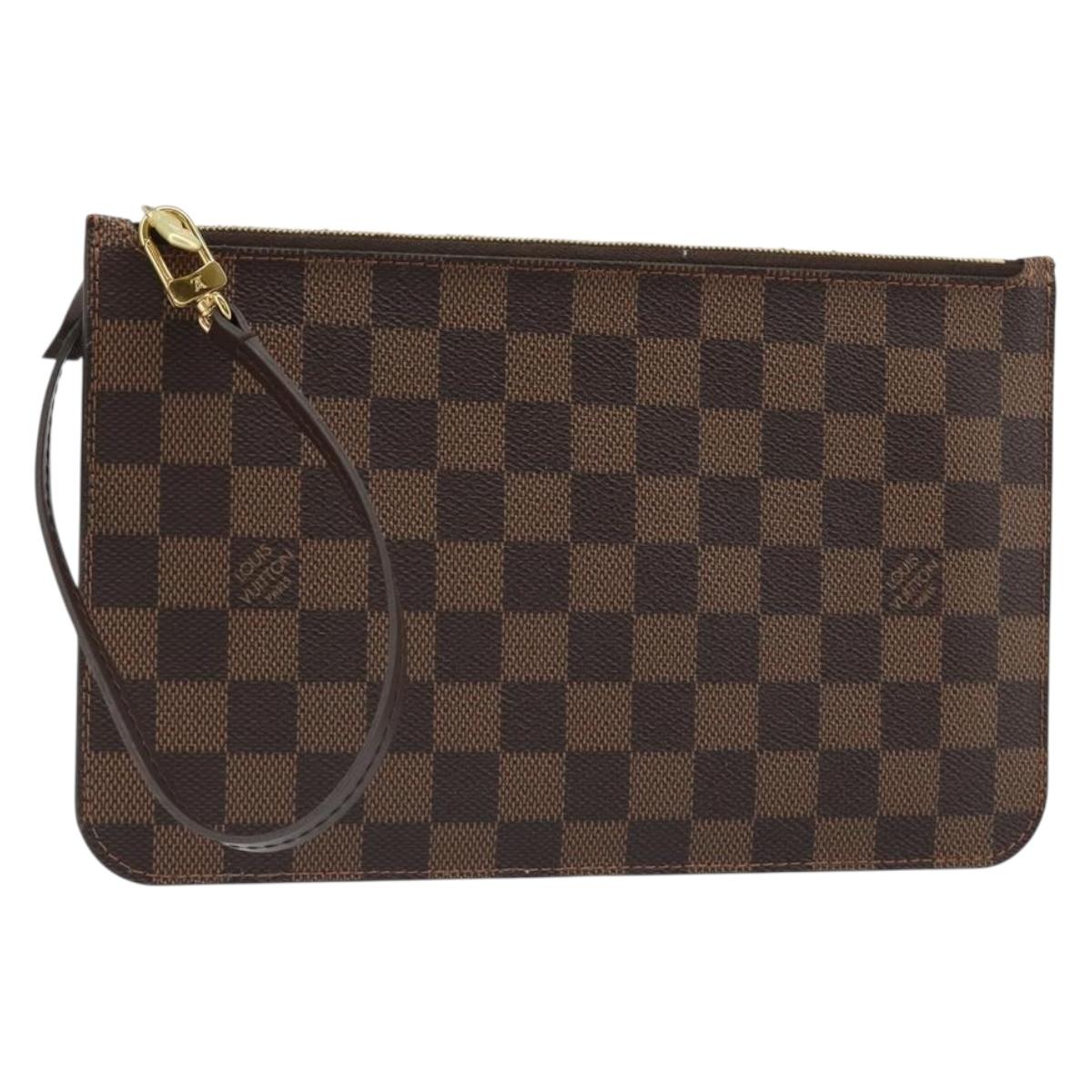 LOUIS VUITTON Damier Ebene Neverfull MM Pouch LV Auth fm5368