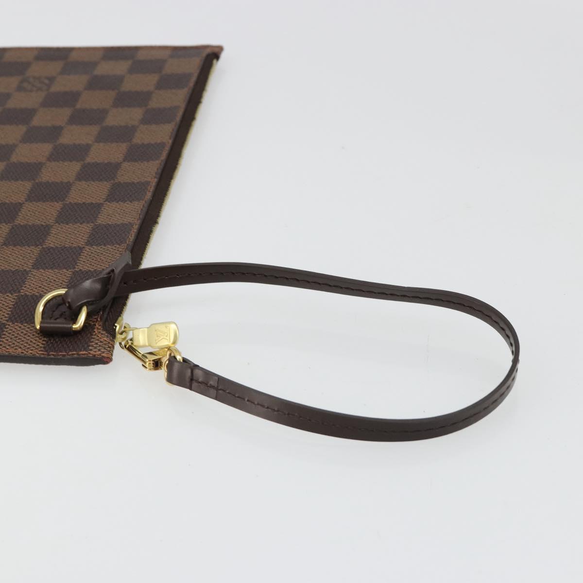 LOUIS VUITTON Damier Ebene Neverfull MM Pouch LV Auth fm5368