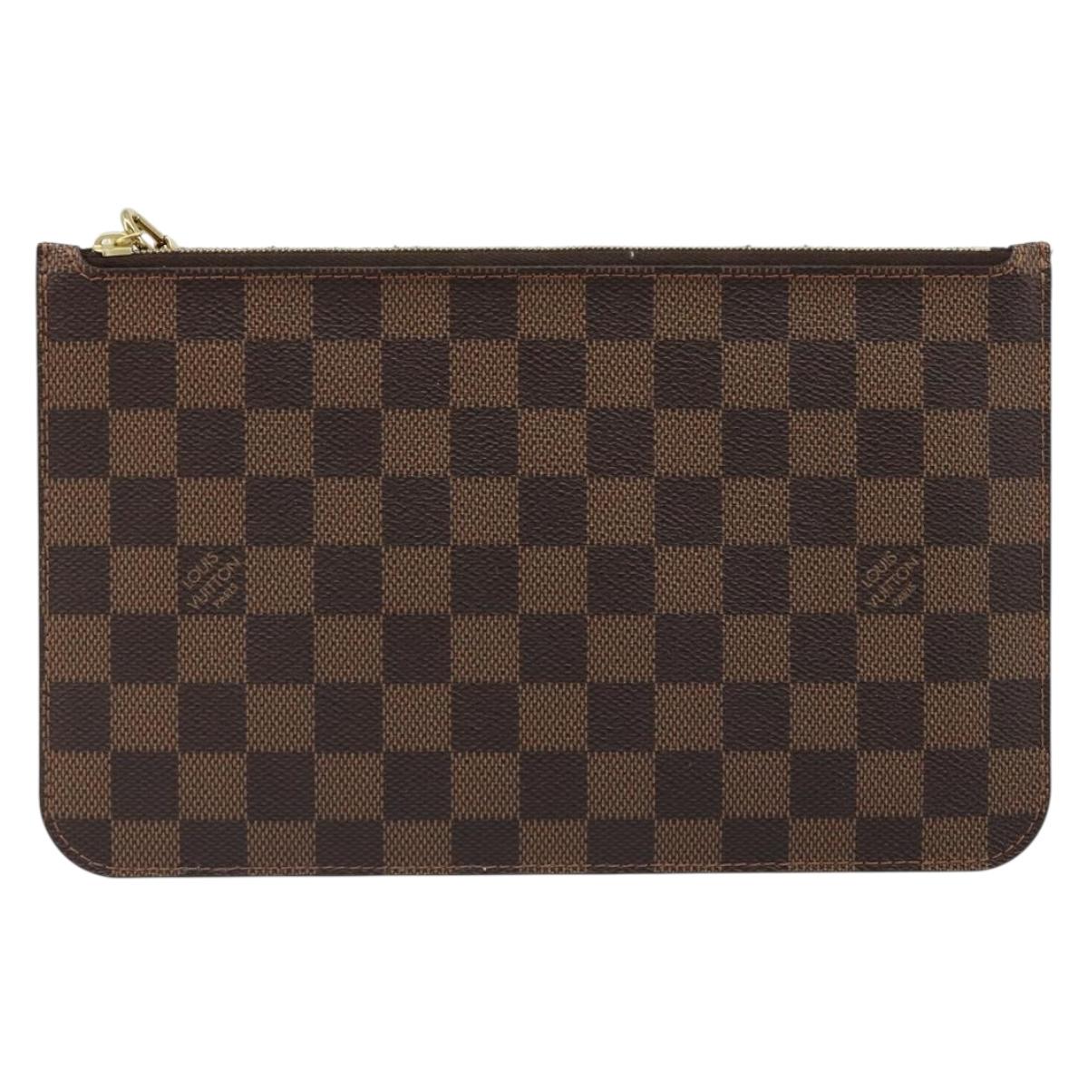 LOUIS VUITTON Damier Ebene Neverfull MM Pouch LV Auth fm5368