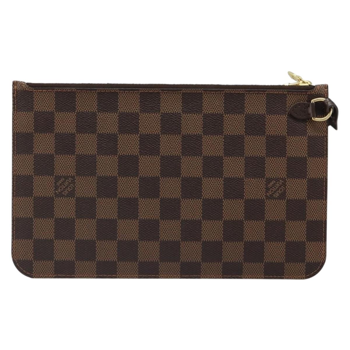 LOUIS VUITTON Damier Ebene Neverfull MM Pouch LV Auth fm5368