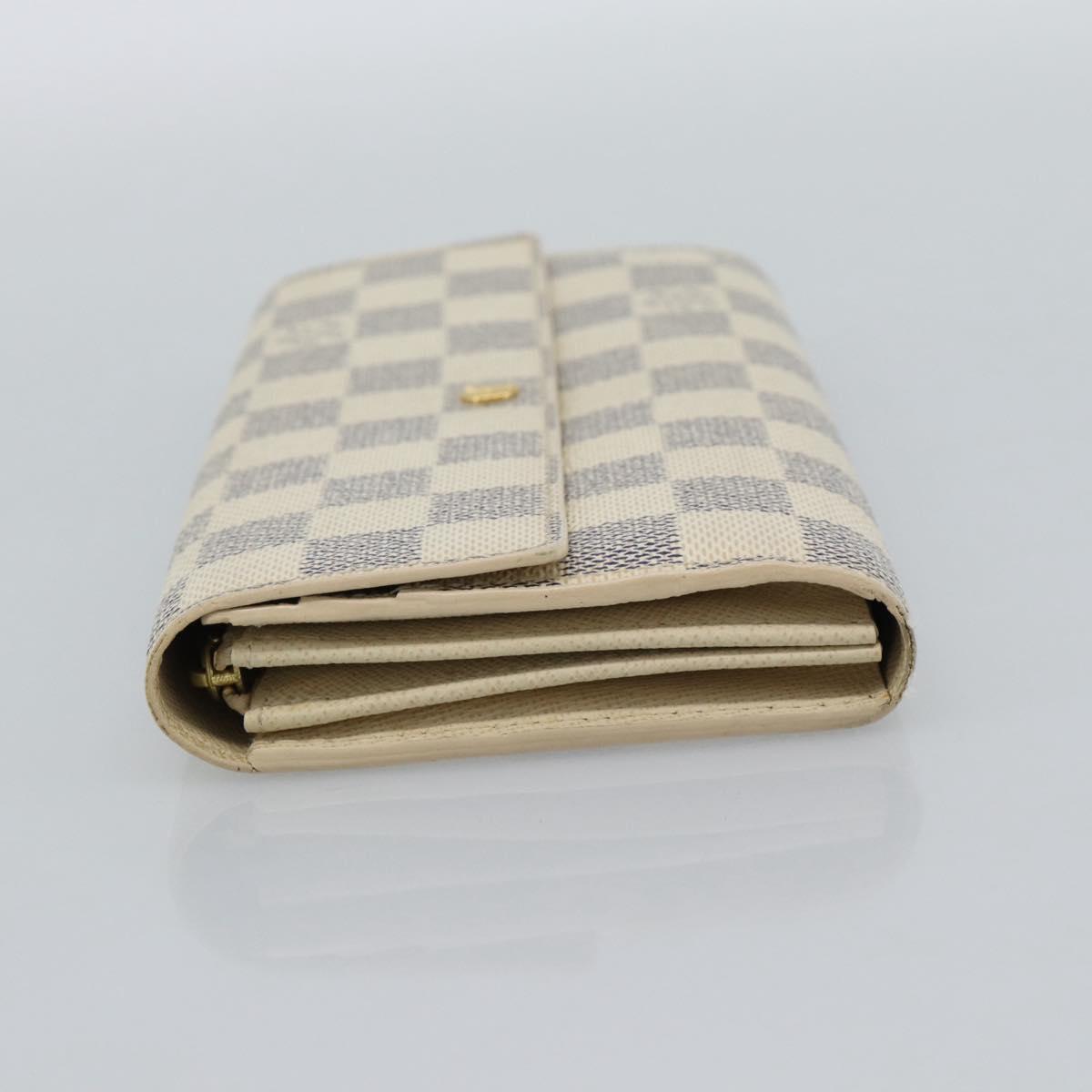 LOUIS VUITTON Damier Azur Portefeuille Sarah Long Wallet N61735 LV Auth fm5371A
