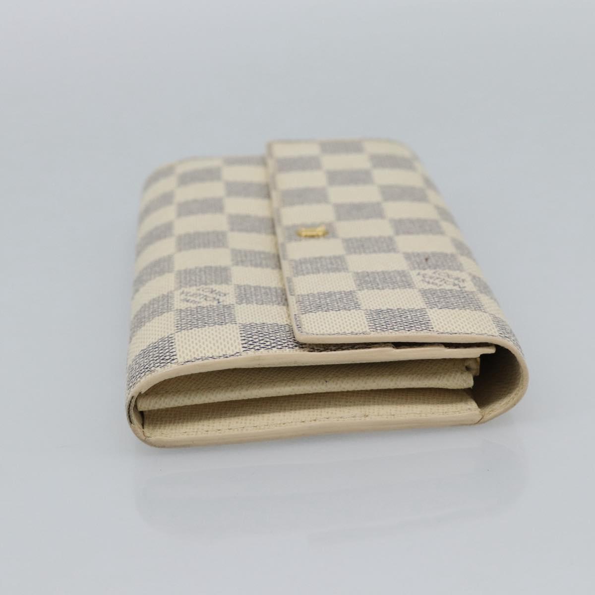 LOUIS VUITTON Damier Azur Portefeuille Sarah Long Wallet N61735 LV Auth fm5371A