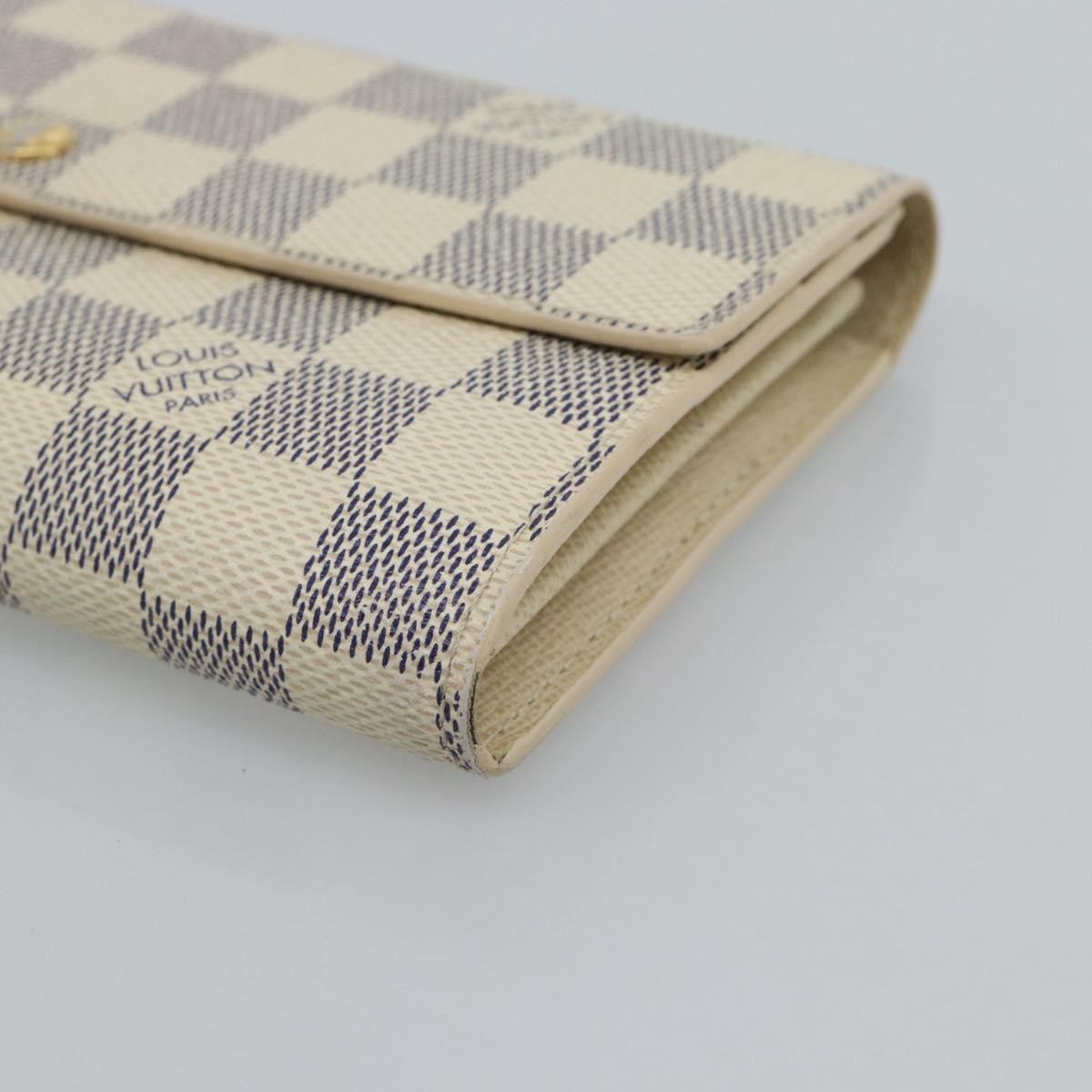 LOUIS VUITTON Damier Azur Portefeuille Sarah Long Wallet N61735 LV Auth fm5371A