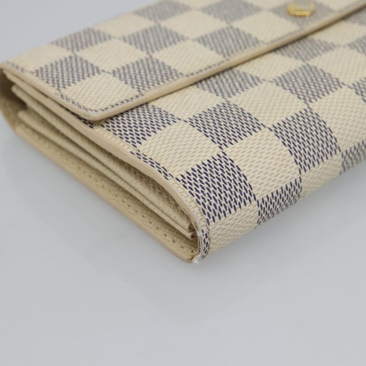 LOUIS VUITTON Damier Azur Portefeuille Sarah Long Wallet N61735 LV Auth fm5371A