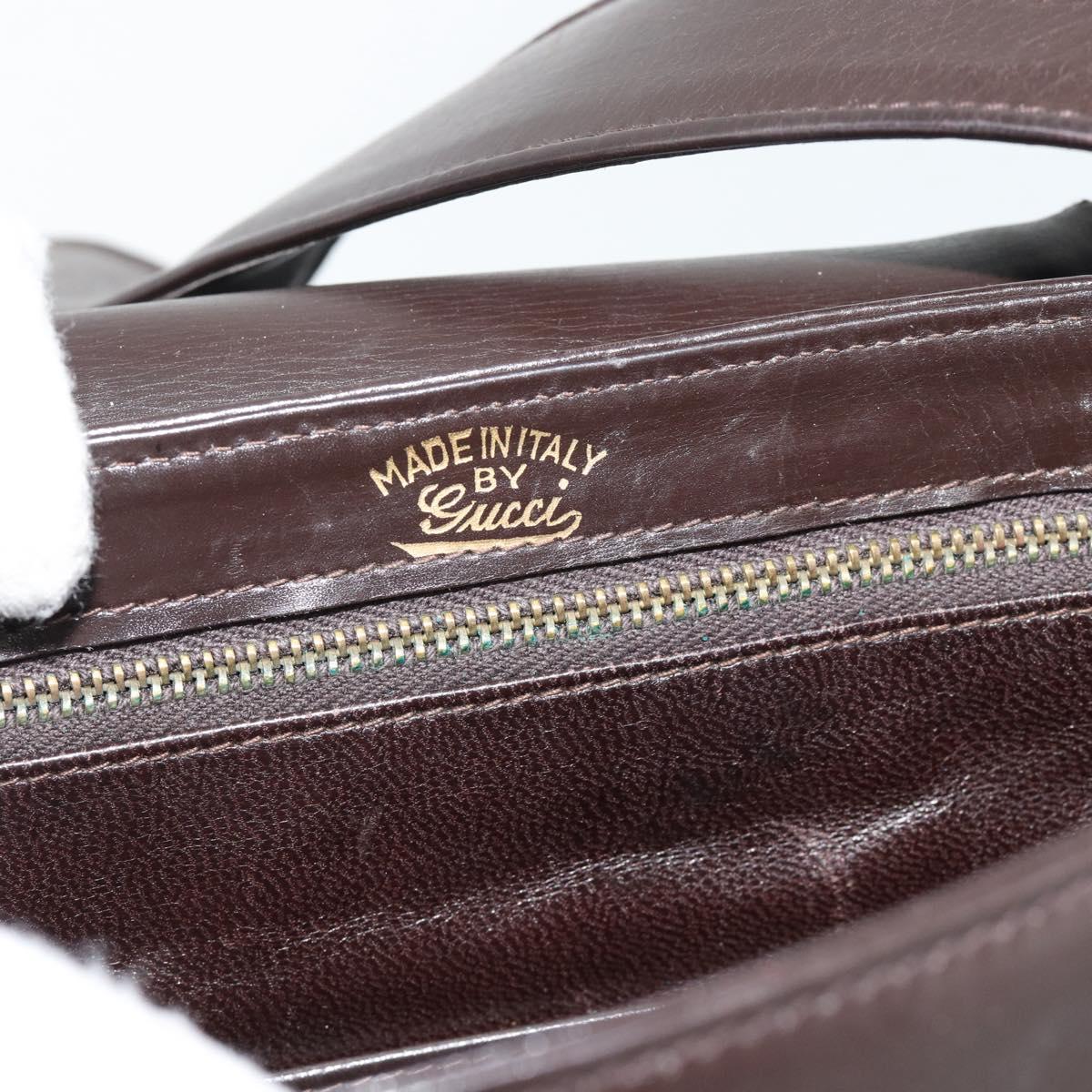 GUCCI Shoulder Bag Leather Black Gold Auth fm5372