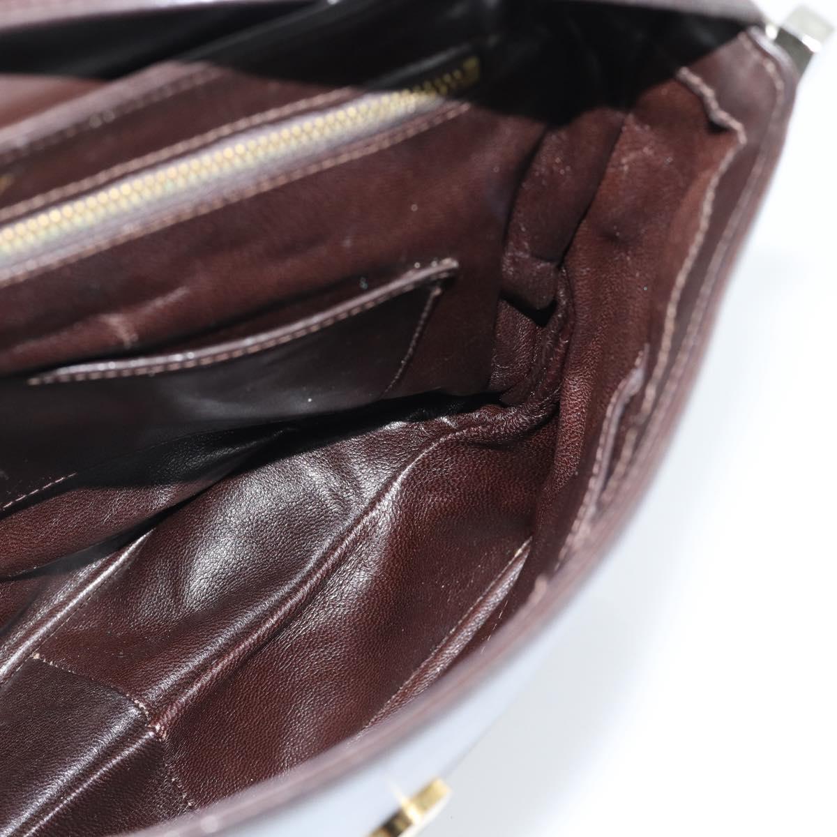GUCCI Shoulder Bag Leather Black Gold Auth fm5372