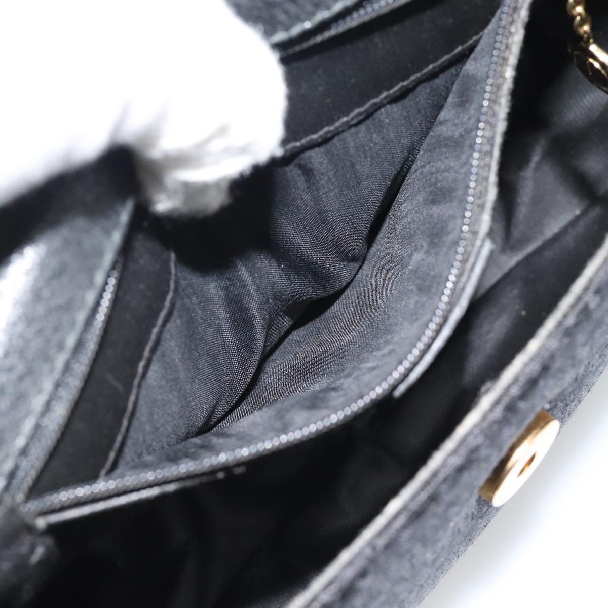 GUCCI Shoulder Bag Canvas Leather Black Gold 007 115 0074 Auth fm5375