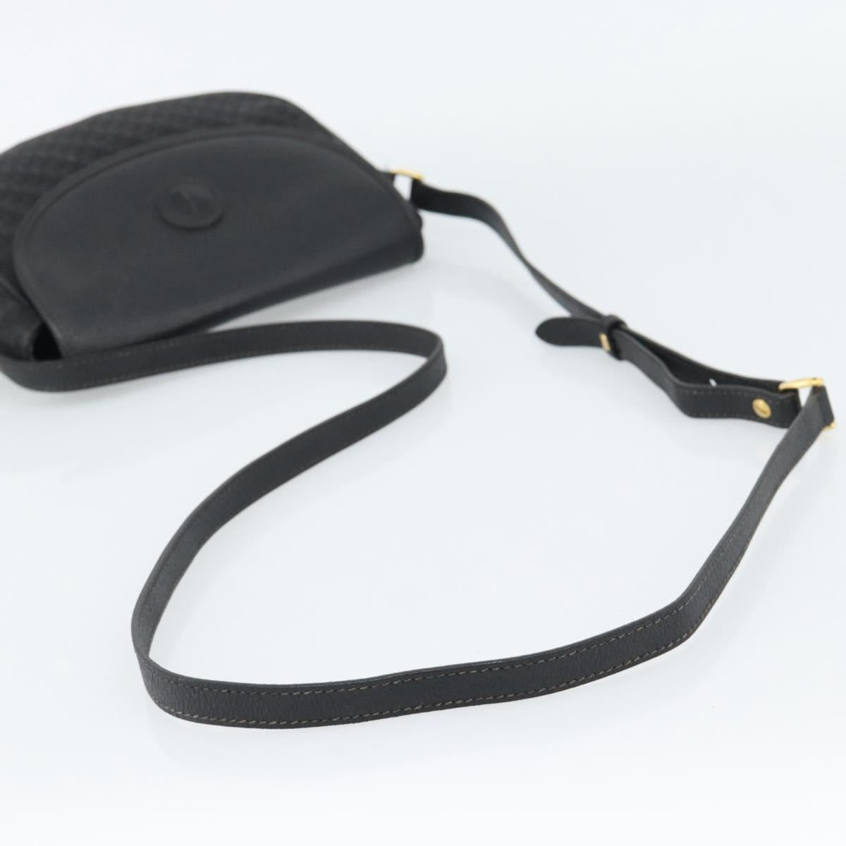 GUCCI Shoulder Bag Canvas Leather Black Gold 007 115 0074 Auth fm5375