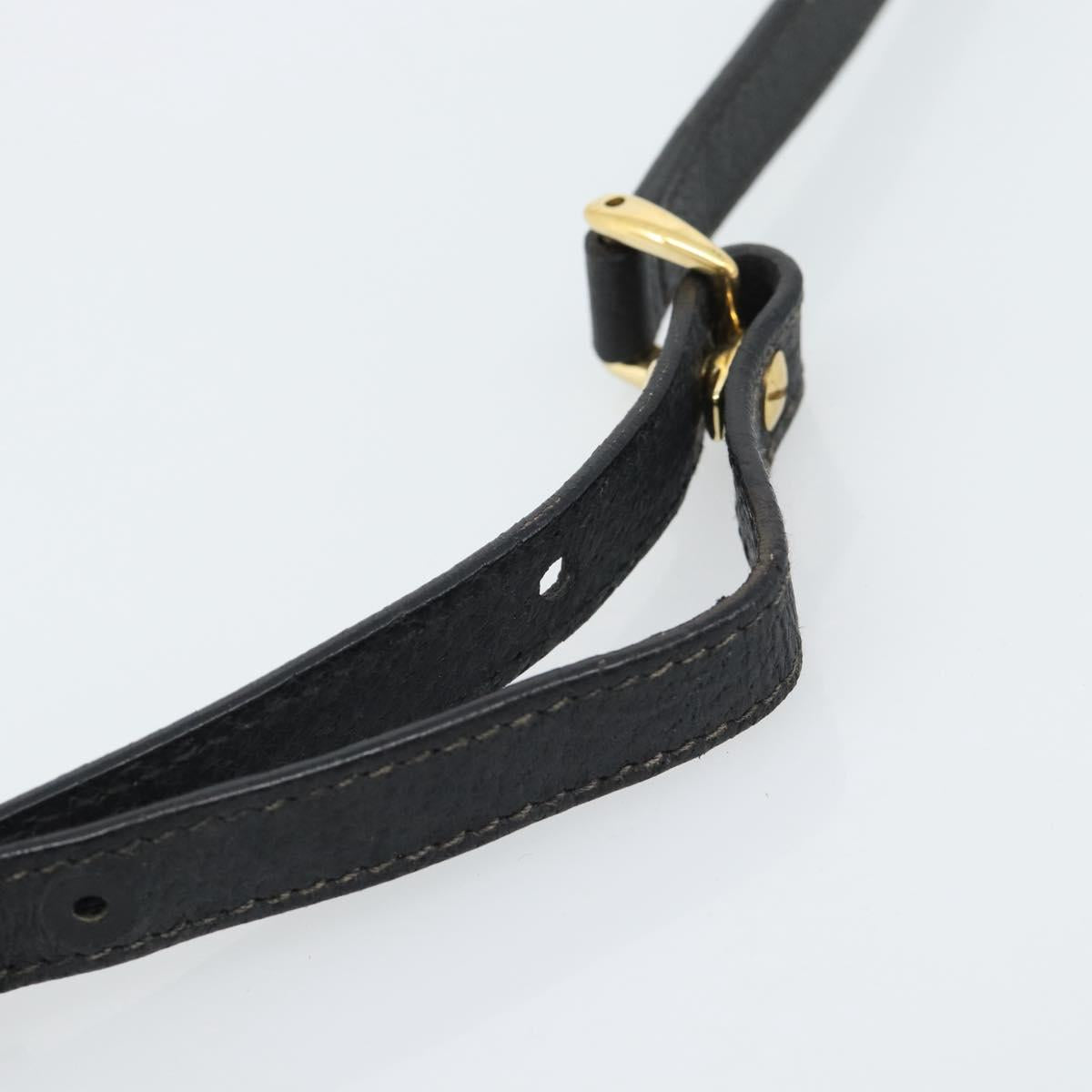 GUCCI Shoulder Bag Canvas Leather Black Gold 007 115 0074 Auth fm5375