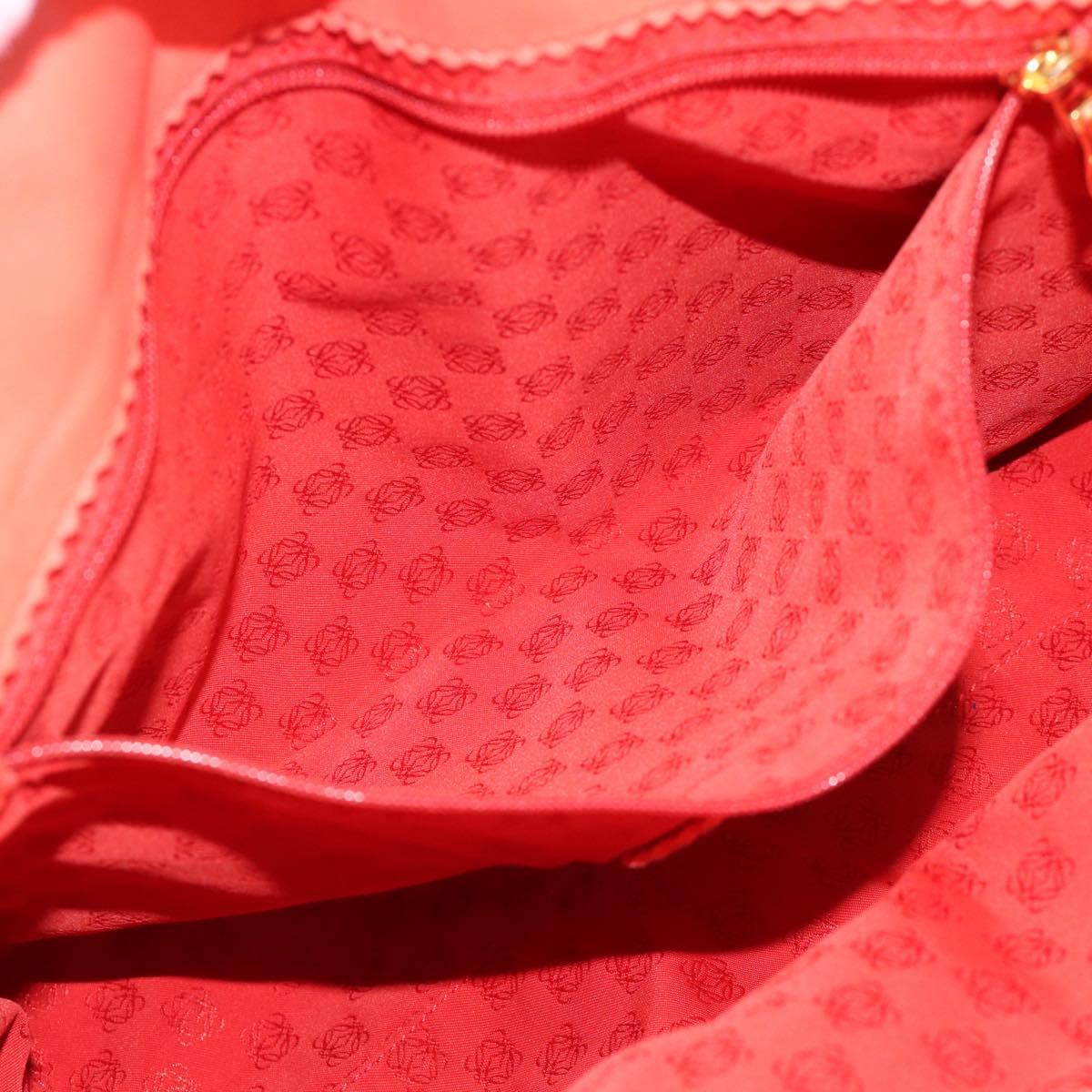 LOEWE Tote Bag Leather Red Gold Auth fm5379