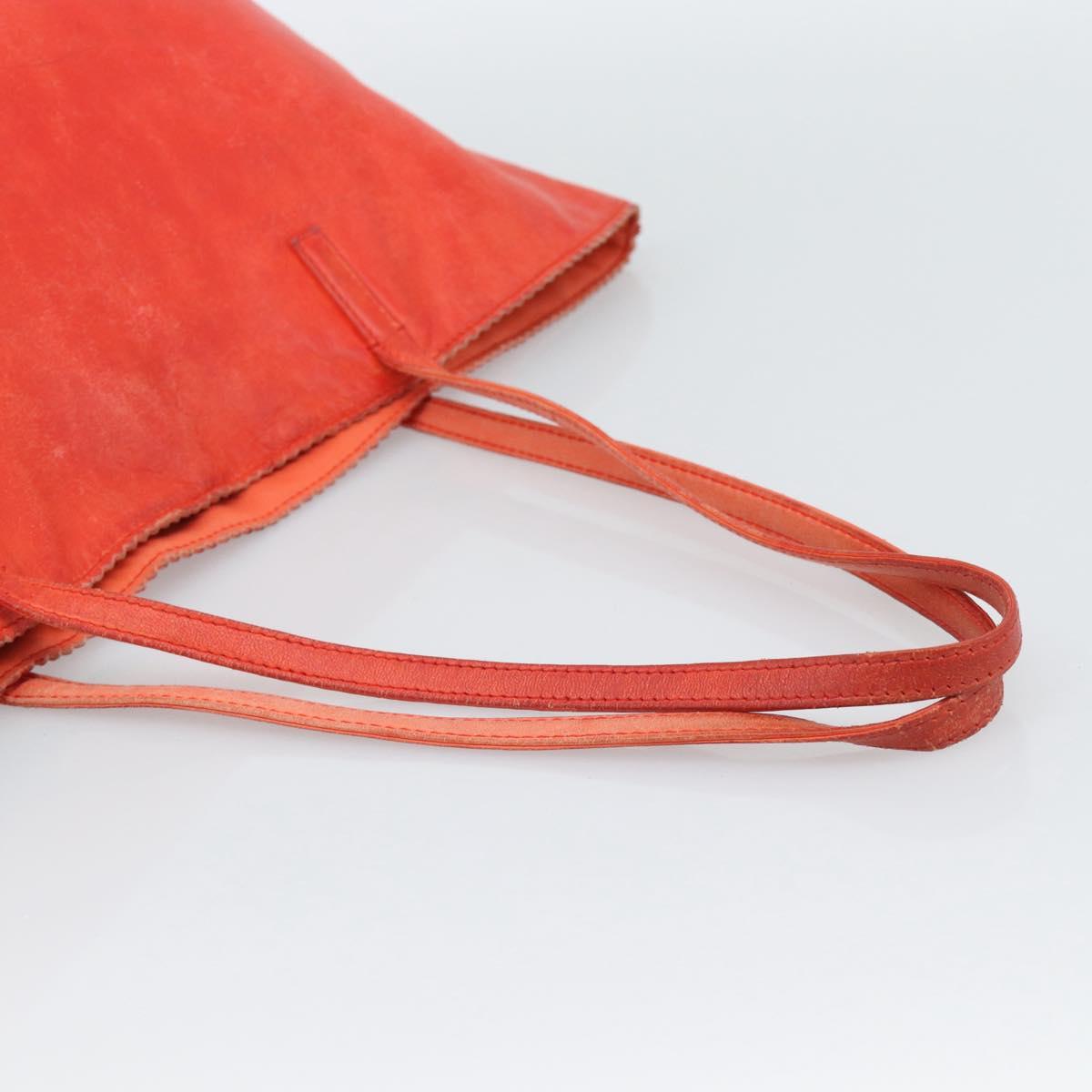 LOEWE Tote Bag Leather Red Gold Auth fm5379