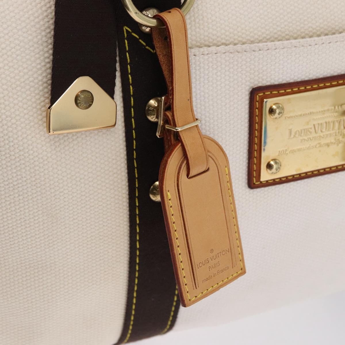 LOUIS VUITTON Antigua Suc weekend Boston Bag White M40030 LV Auth fm5381