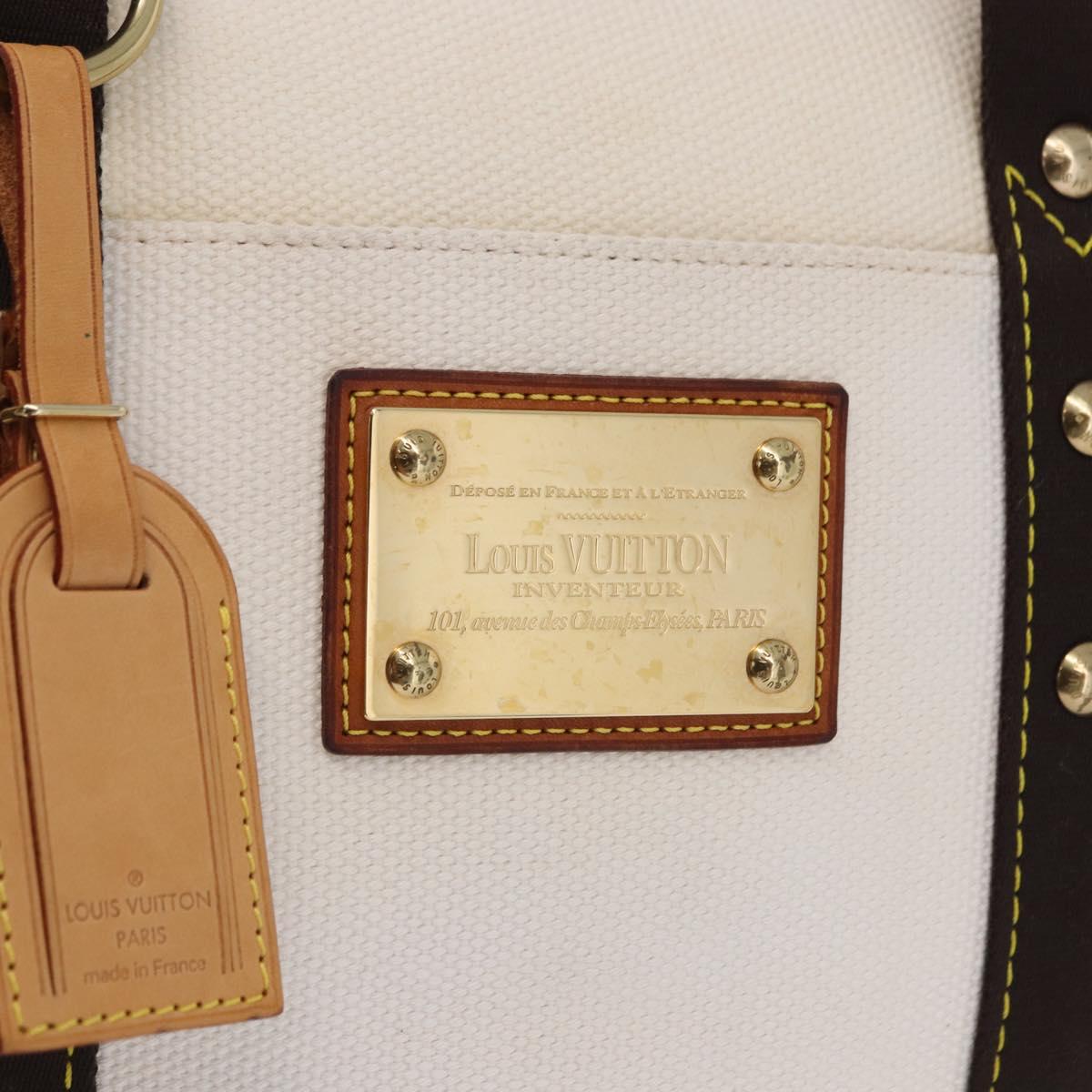 LOUIS VUITTON Antigua Suc weekend Boston Bag White M40030 LV Auth fm5381