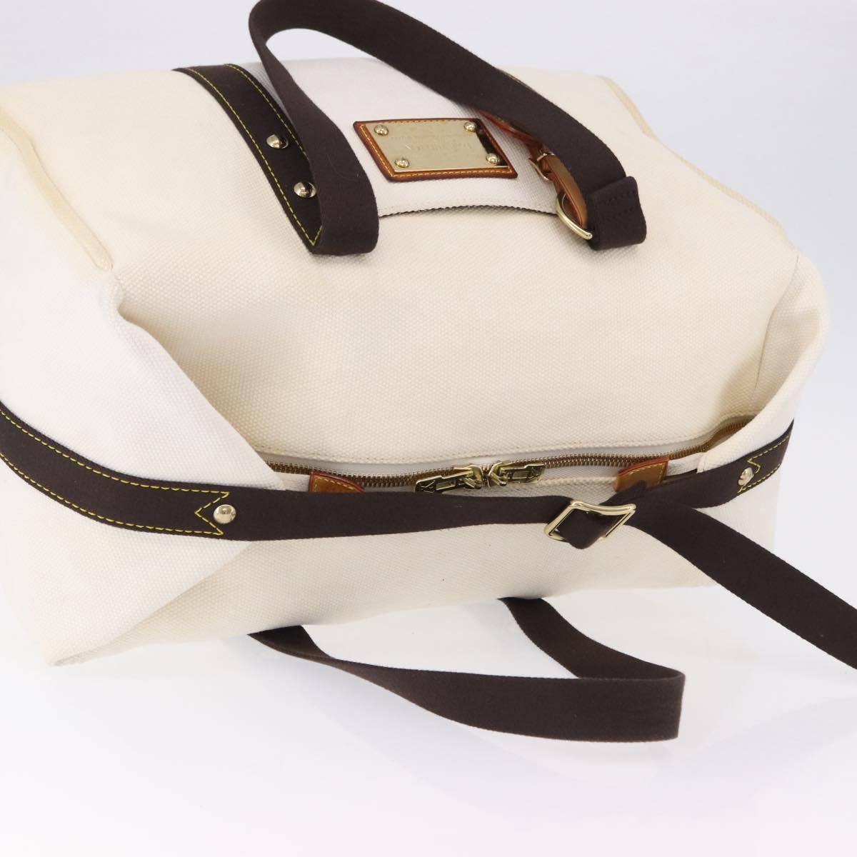 LOUIS VUITTON Antigua Suc weekend Boston Bag White M40030 LV Auth fm5381