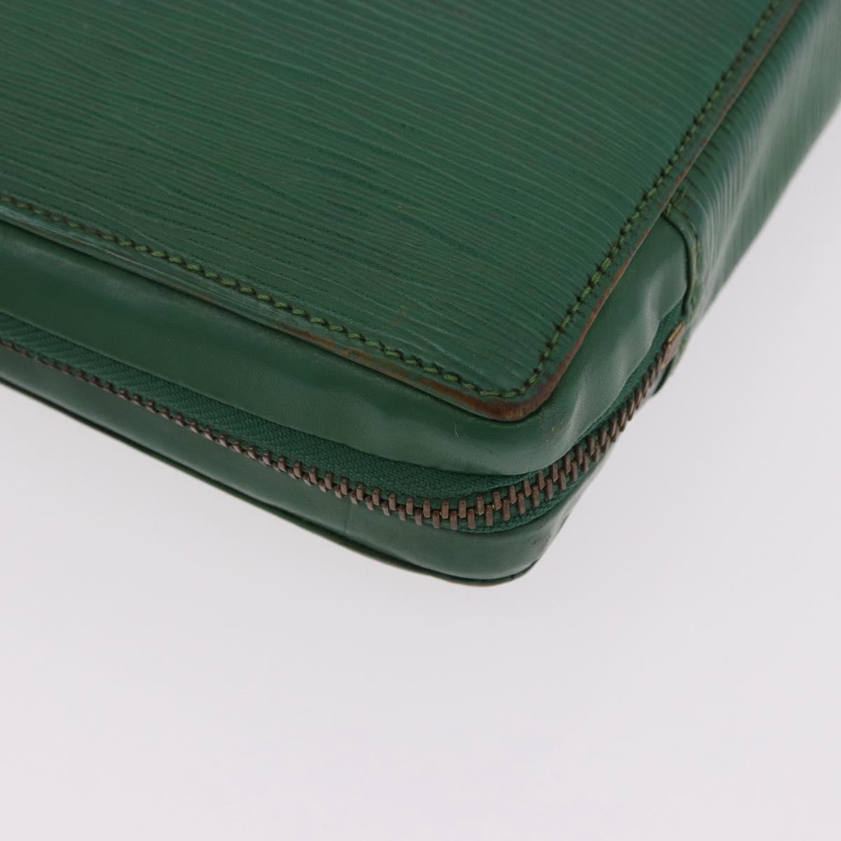 LOUIS VUITTON Epi Agenda Voyage Day Planner Cover Green LV Auth fm5382