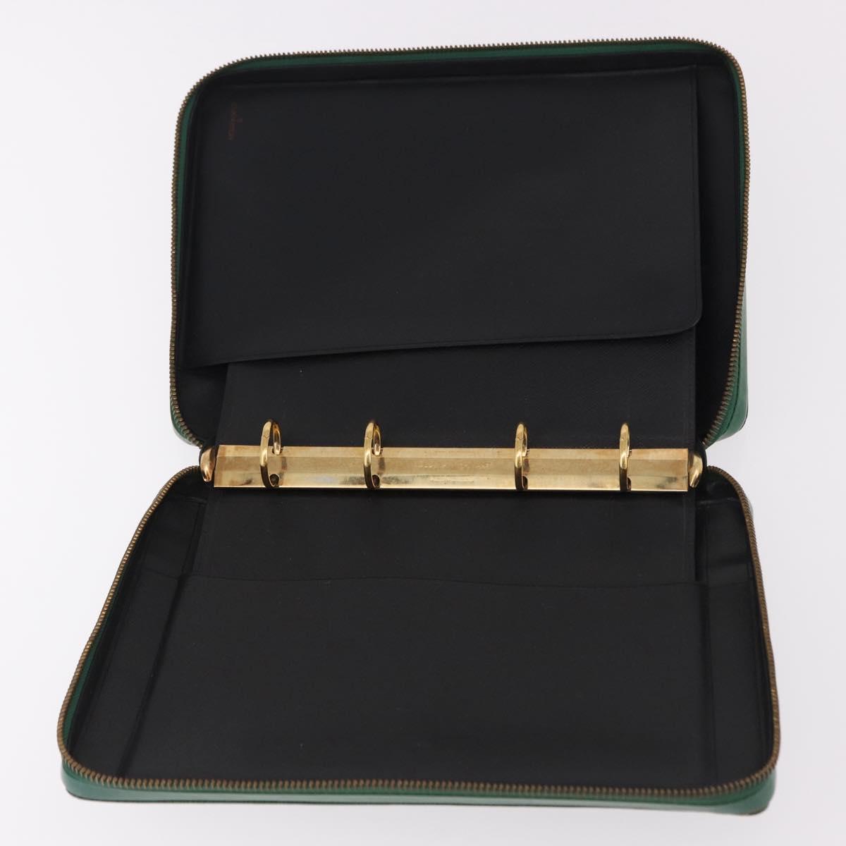 LOUIS VUITTON Epi Agenda Voyage Day Planner Cover Green LV Auth fm5382