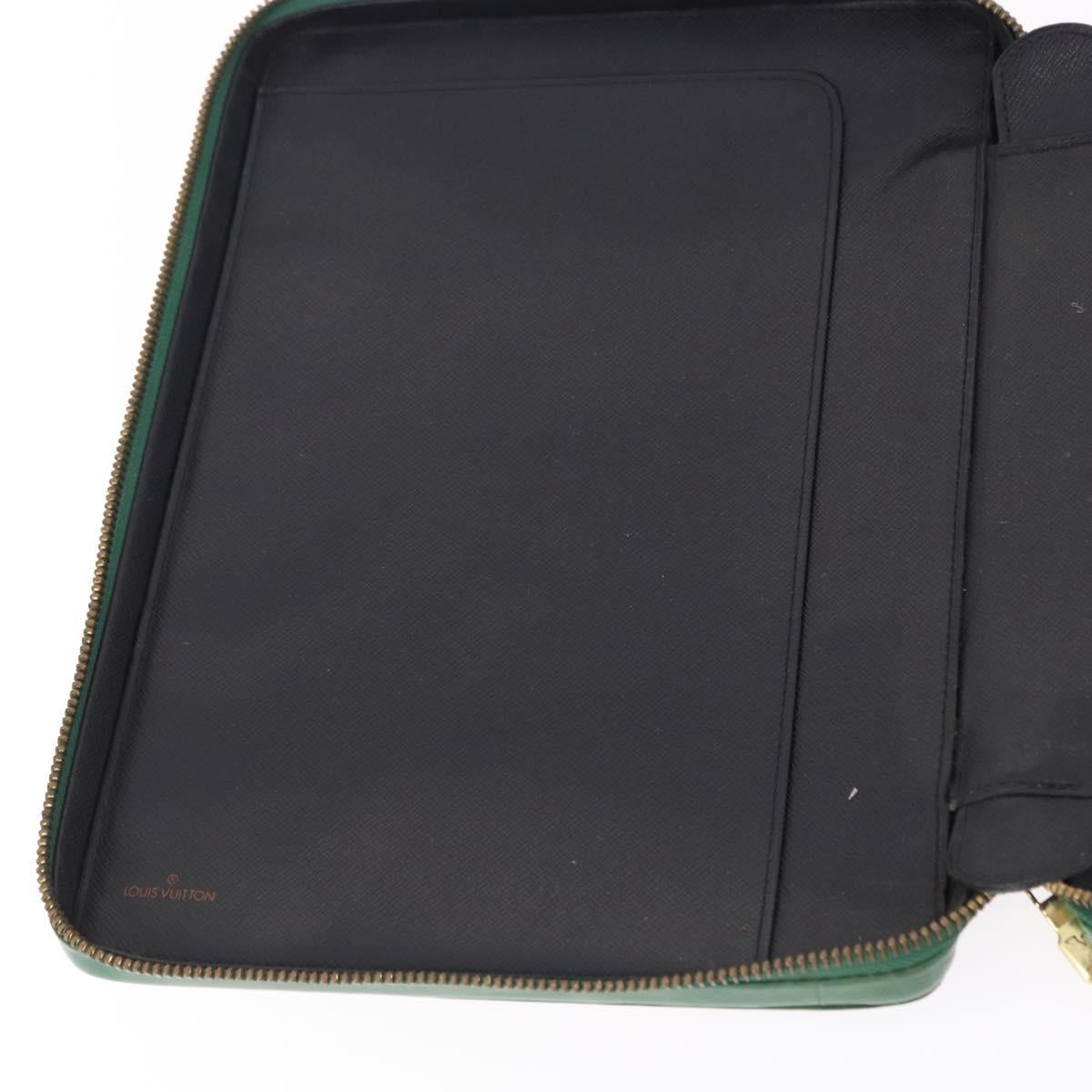 LOUIS VUITTON Epi Agenda Voyage Day Planner Cover Green LV Auth fm5382