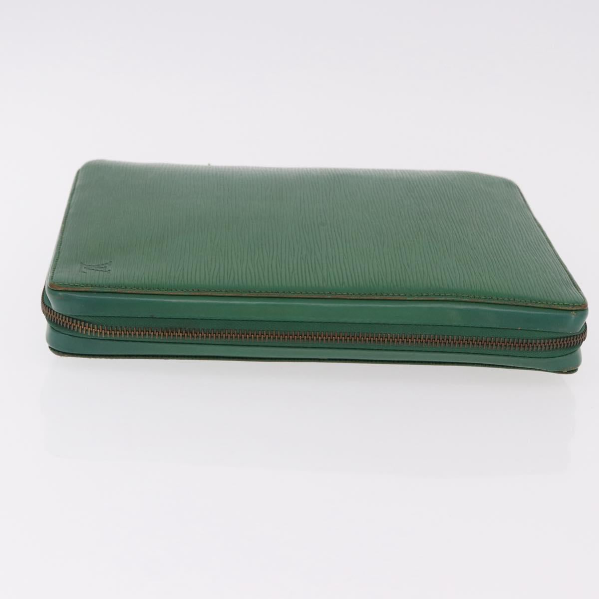 LOUIS VUITTON Epi Agenda Voyage Day Planner Cover Green LV Auth fm5382