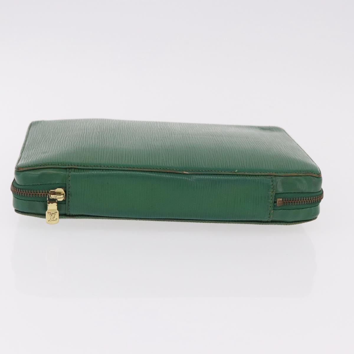 LOUIS VUITTON Epi Agenda Voyage Day Planner Cover Green LV Auth fm5382