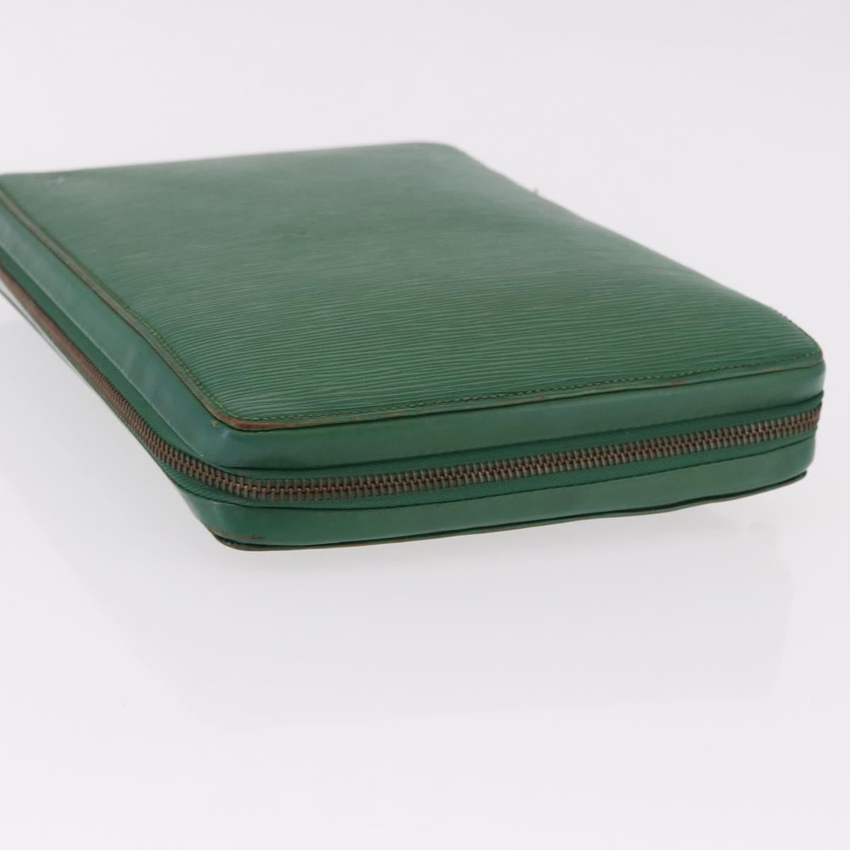 LOUIS VUITTON Epi Agenda Voyage Day Planner Cover Green LV Auth fm5382