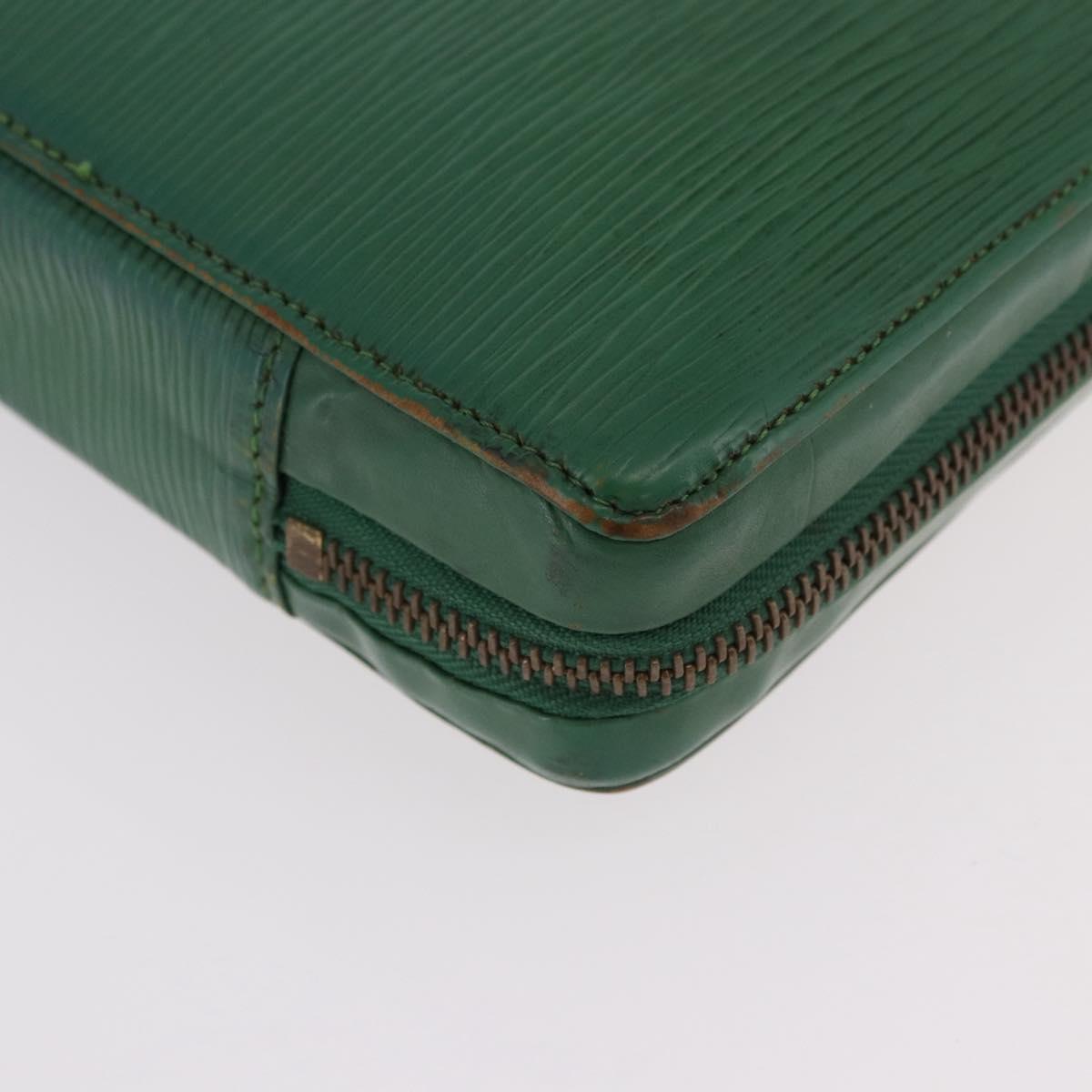 LOUIS VUITTON Epi Agenda Voyage Day Planner Cover Green LV Auth fm5382