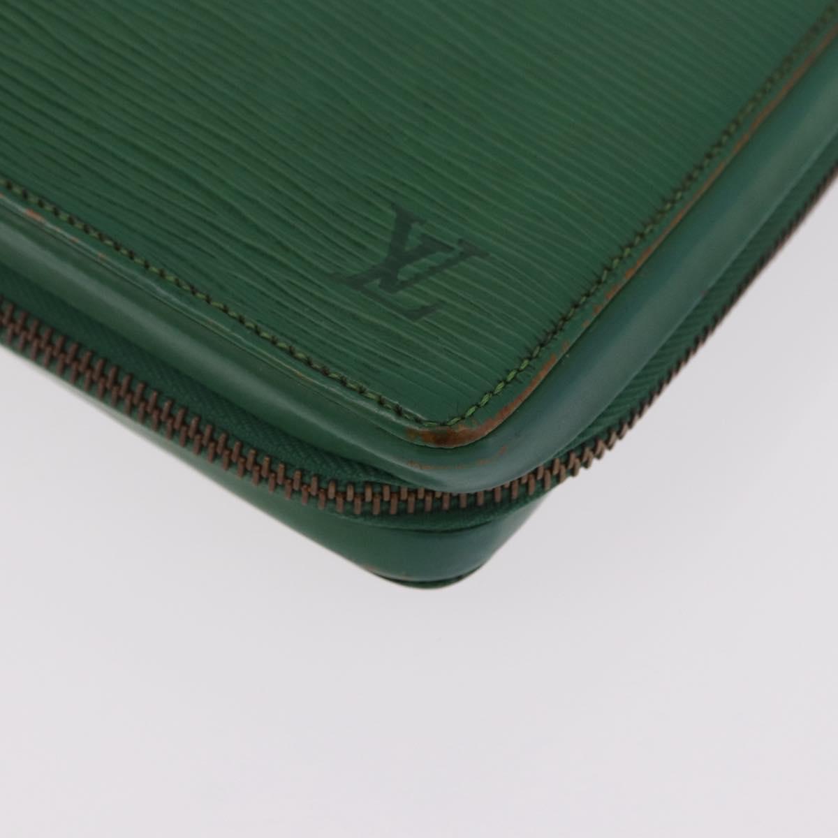LOUIS VUITTON Epi Agenda Voyage Day Planner Cover Green LV Auth fm5382