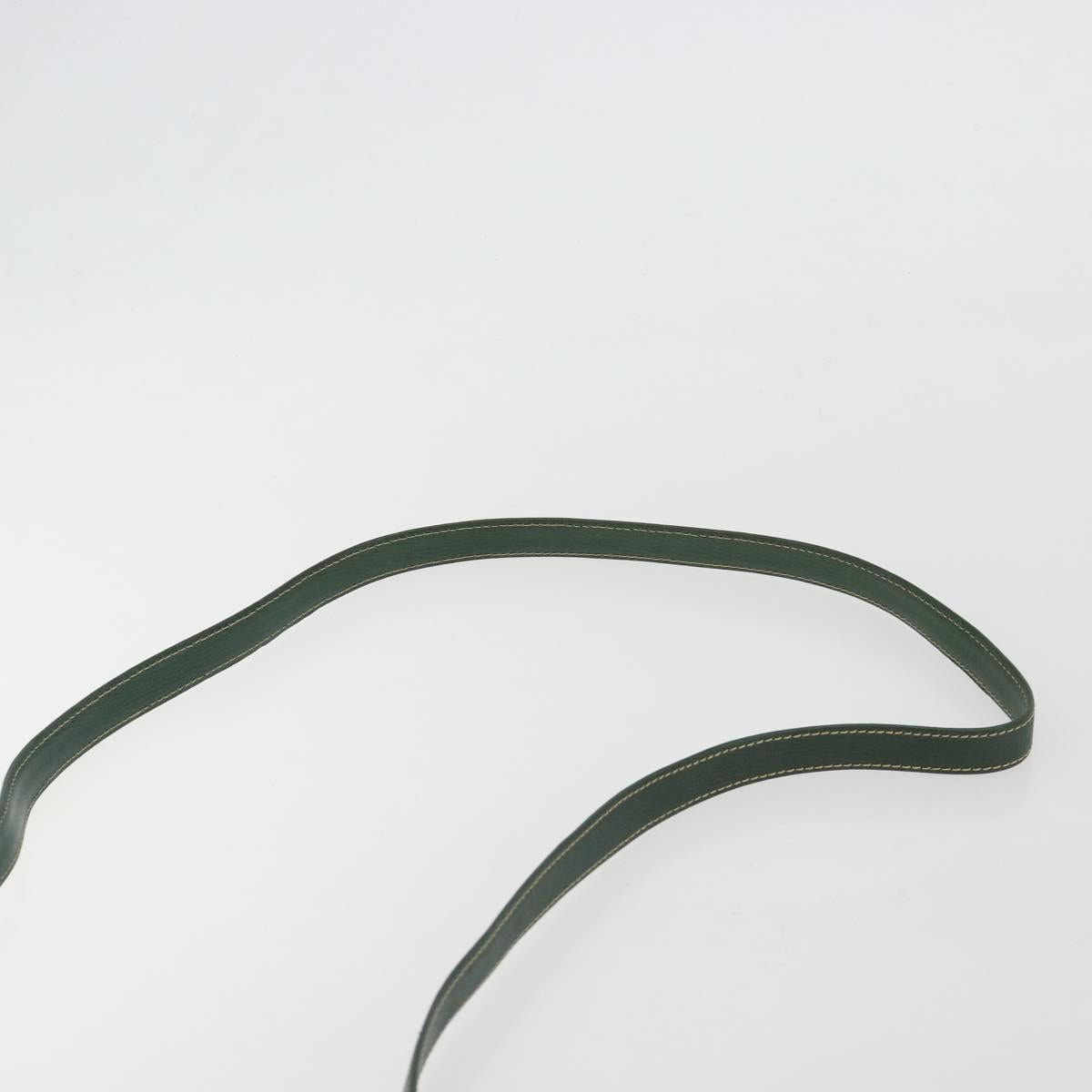 LOEWE Velazquez Shoulder Bag Leather Green Gold Auth fm5384V