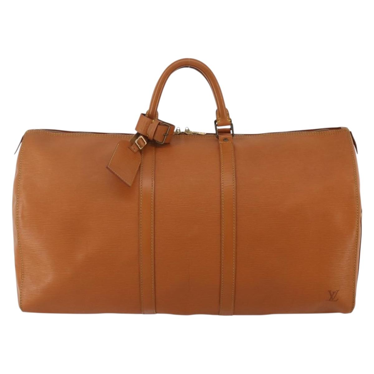 LOUIS VUITTON Epi Keepall 55 Boston Bag Brown M42958 LV Auth fm5388A