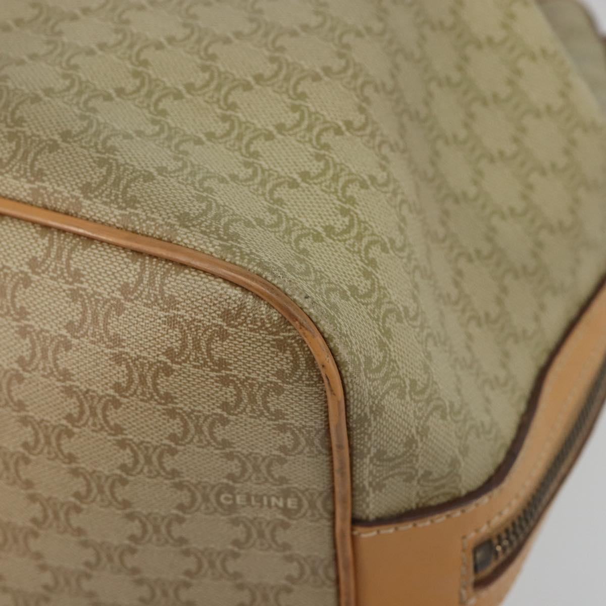CELINE Macadam Canvas Hand Bag PVC Beige Gold Auth fm5389A