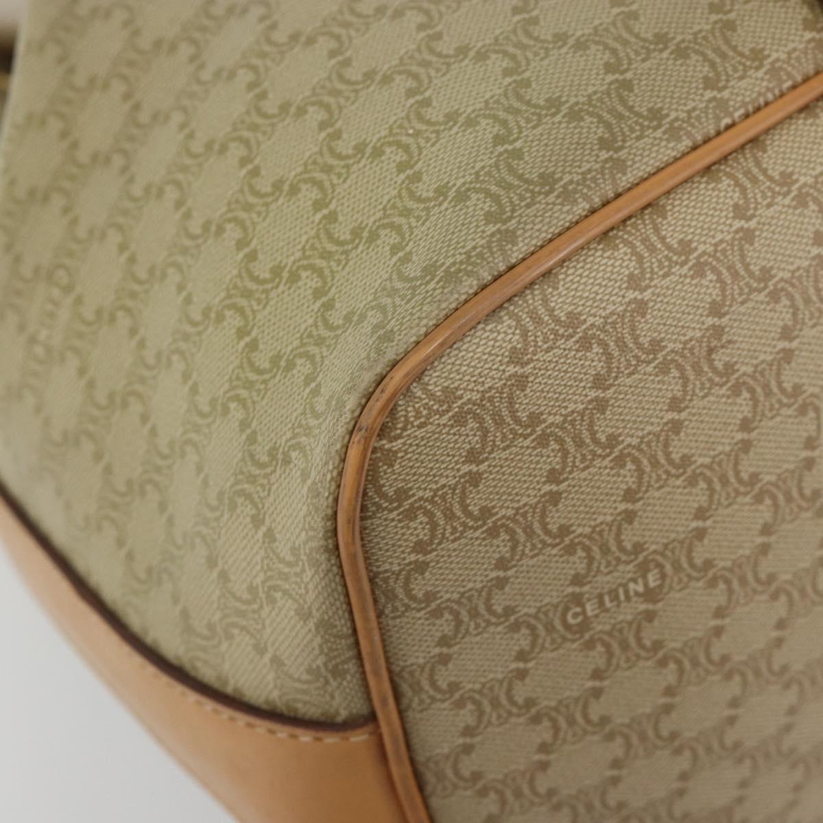 CELINE Macadam Canvas Hand Bag PVC Beige Gold Auth fm5389A