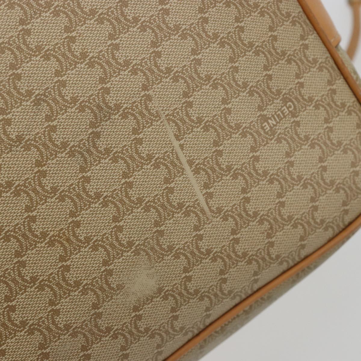 CELINE Macadam Canvas Hand Bag PVC Beige Gold Auth fm5389A