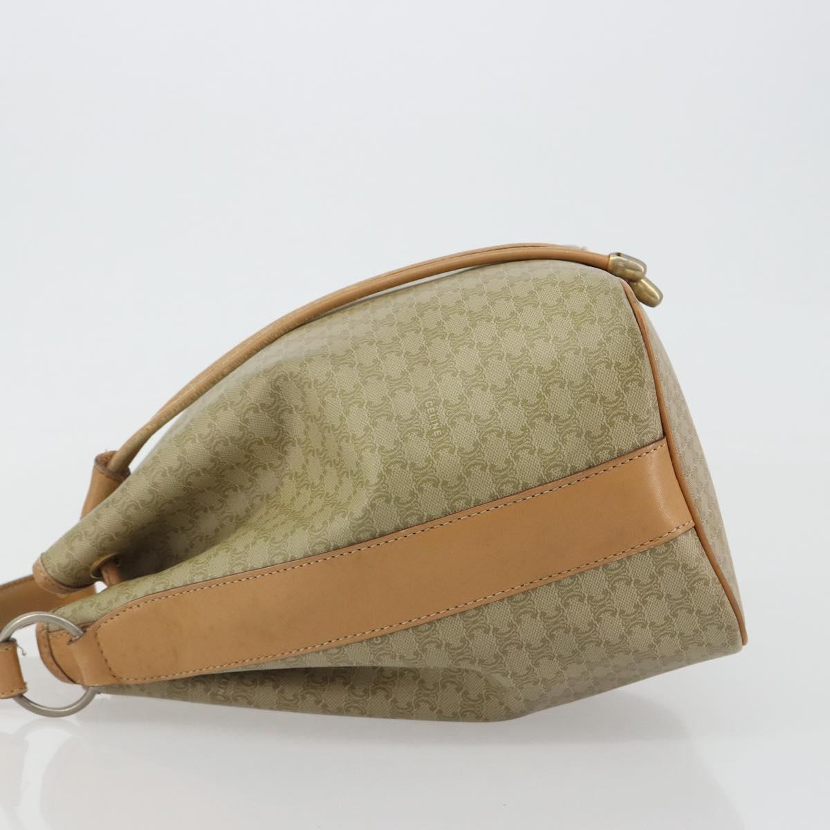 CELINE Macadam Canvas Hand Bag PVC Beige Gold Auth fm5389A