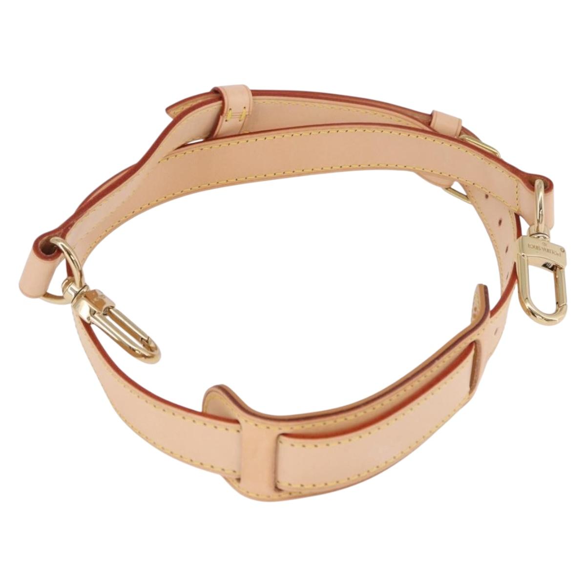 LOUIS VUITTON Adjustable Shoulder Strap Leather 39.4""-47.2"" Beige Auth fm5390